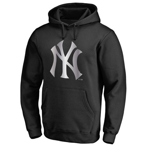 New York Yankees Platinum Collection Pullover Hoodie Black - Click Image to Close